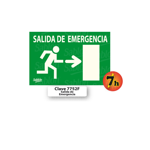 SENAL DE SALIDA DE EMERGENCIA FOSFORESCENTE 7752 F